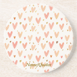 Porta-copos Soft Pink Hearts Seamless Pattern