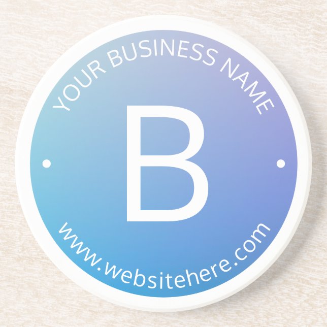 Porta-copos Sombreado Azul e Roxo com Texto Editável (Frente)