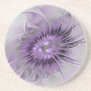 Porta-copos Sonho de Flor de Lavanda Arte Fractal Abstrato Mod