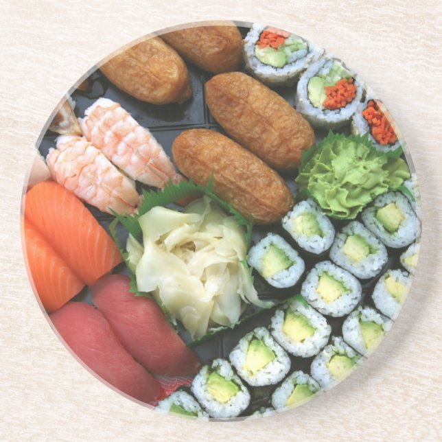Porta-copos Sortimento de favoritos de sushi japonês (Frente)
