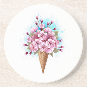 Porta-copos Sorvete Waffle Rosa Sakura Cone