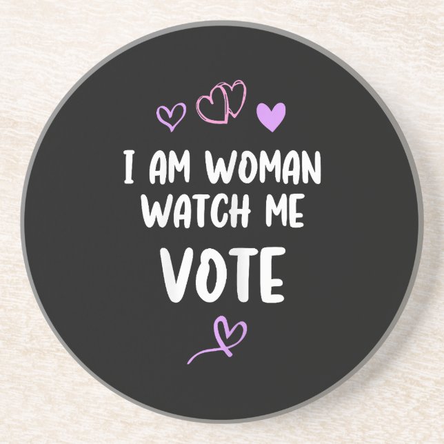 Porta-copos Sou Mulher, Cuidado Para Votar (Frente)