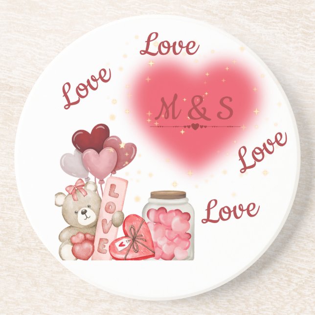 Porta-copos Sparkling Heart Love Coaster (Frente)