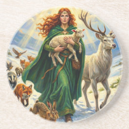 Porta-copos St Brigid Spring Goddess Woodland Animals Imbolc
