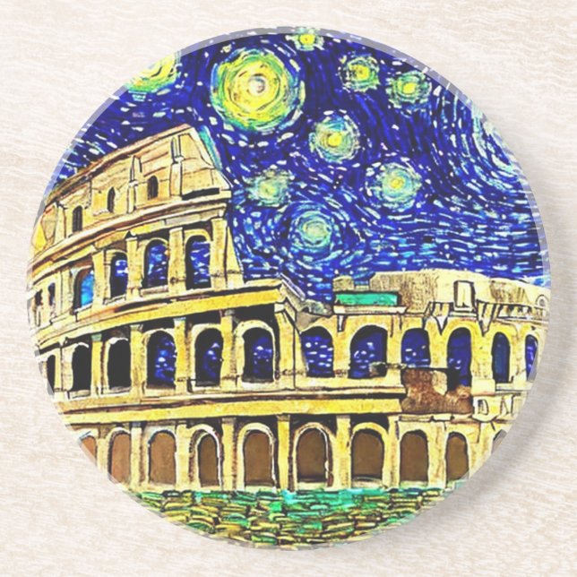 Porta-copos Starry Night Roma Itália (Frente)