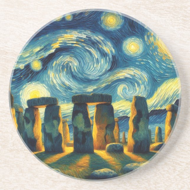 Porta-copos Starry Night Stonehenge (Frente)