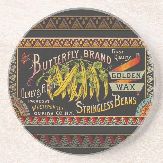 Porta-copos String Bean Label Vegetal País (Frente)