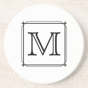 Porta-copos Sua letra. Monograma feito sob encomenda. Preto e