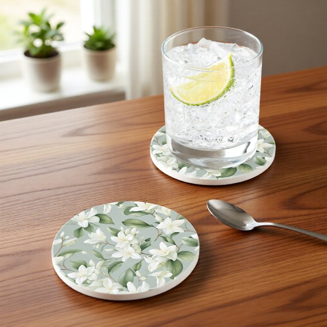 Porta-copos Suave Elegância Floral de Jasmim (Criador carregado)