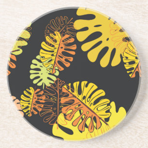 Porta-copos Summer Tropical Leaves Vintage Design