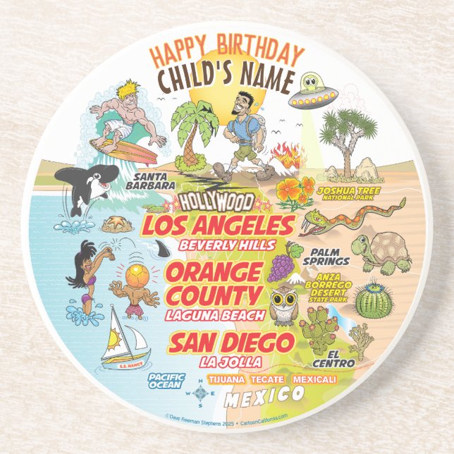 Porta-copos Sunny California Edible Glacé Round (Frente)