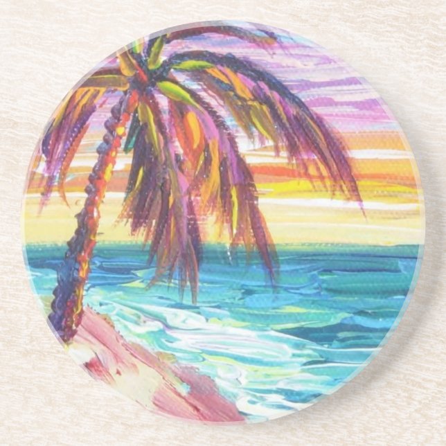 Porta copos Sunset Havaiana - Pintura de Bernies (Frente)