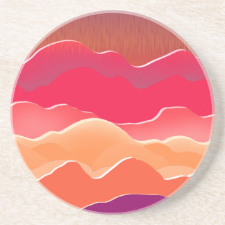Porta-copos Sunset Picos Modernos de Arte de Colagem de Papel
