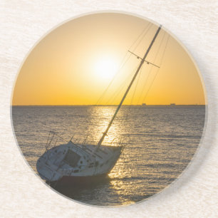Porta copos Sunset Sailboat Shipreck Golfo Breeze