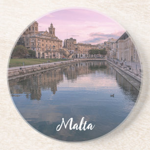 Porta-copos Sunset sobre pequeno canal em Cospicua, Malta