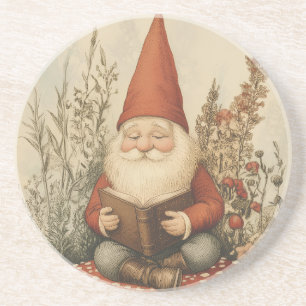 Porta-copos Suporte de Arenito Gnome de Leitura Vintage