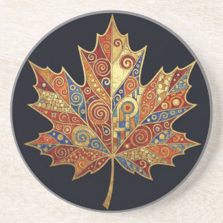 Porta-copos Suporte de arenito MAPLE LEAF: Art Nouveau
