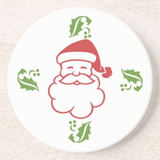 Porta-copos Suporte para copos - Papai Noel e Azevinho (Frente)