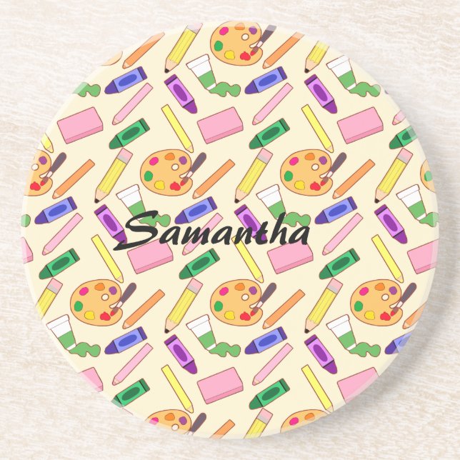 Porta-copos Suprimentos Coloridos De Arte (Frente)