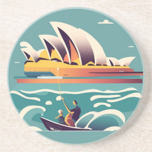 Porta-copos Sydney Opera House Austrália pintando souvenir