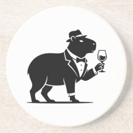 Porta-copos Tacaça de Vinho Capivara Engraçada Minimalista Mod