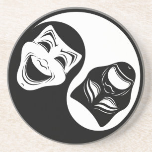 Porta-copos Teatro Yin Yang Design - Máscaras de Comédia e Tra