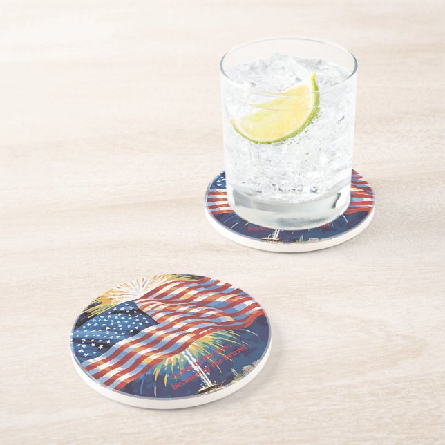 Porta-copos Terra dos FREE... Bandeira Americana (Lateral)