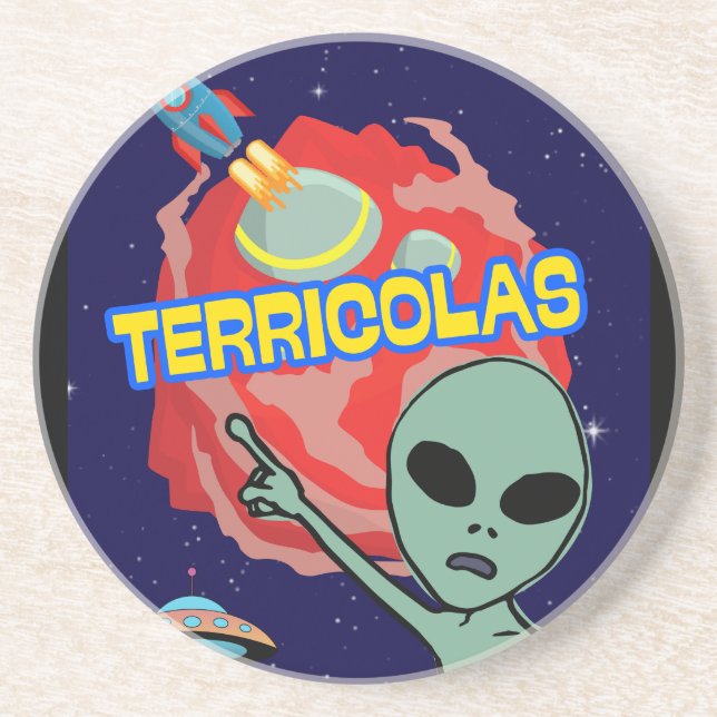 Porta-copos terrícolas - susto alienígena de humanos (Frente)