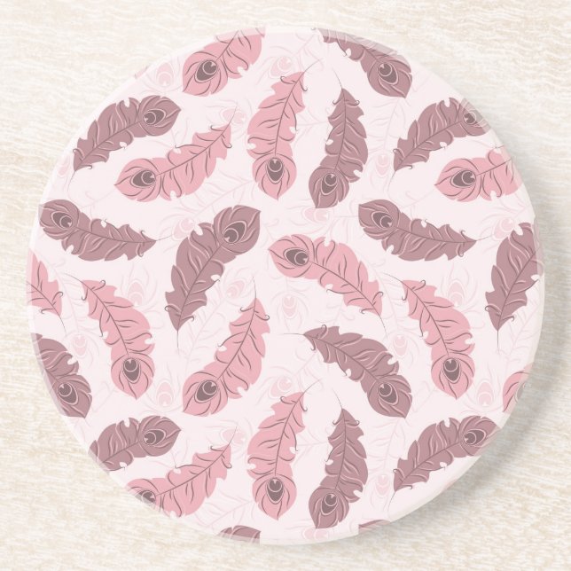 Porta-copos teste padrão com penas do pavão (Frente)