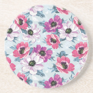 Porta-copos Teste padrão de flores da cor da elegância no az