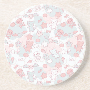Porta-copos teste padrão do kawaii com doodle