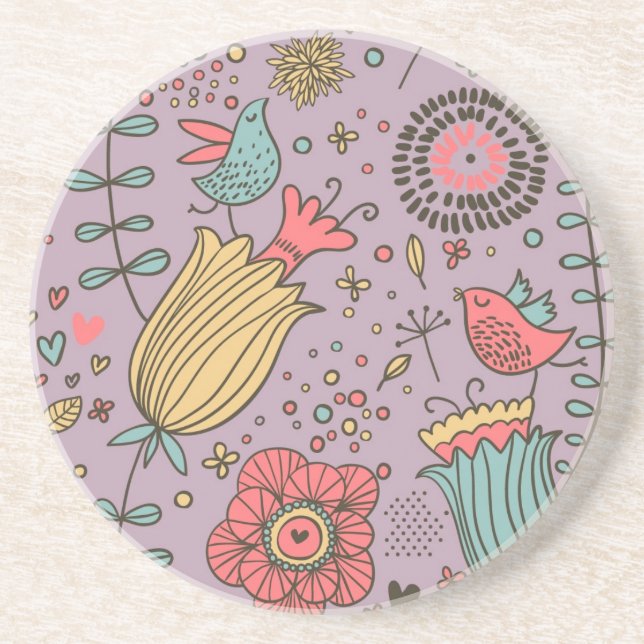 Porta-copos Teste padrão floral à moda com flores (Frente)