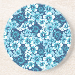Porta-copos Teste padrão floral do hibiscus do surf
