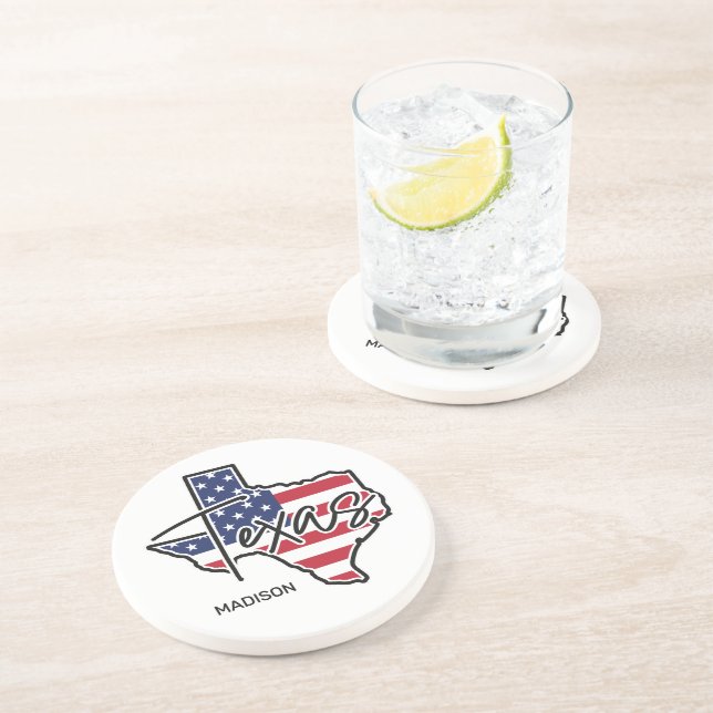 Porta-copos Texas de nome personalizado (Lateral)