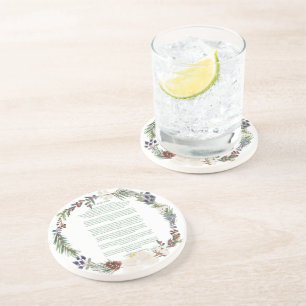 Porta-copos Texto Verde da Terra de Natal Desiderata