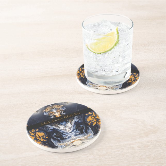 Porta-copos Textura Dourada e brilhante do mármore Esculpida S (Lateral)