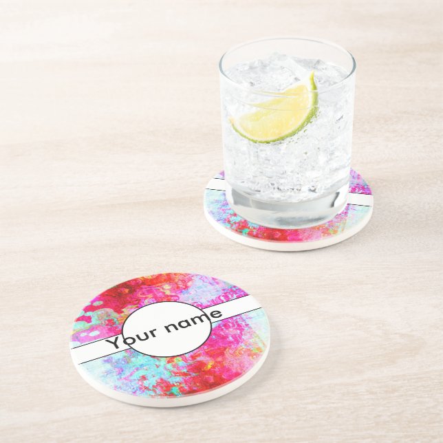 Porta-copos Textura vermelha rosa (Lateral)