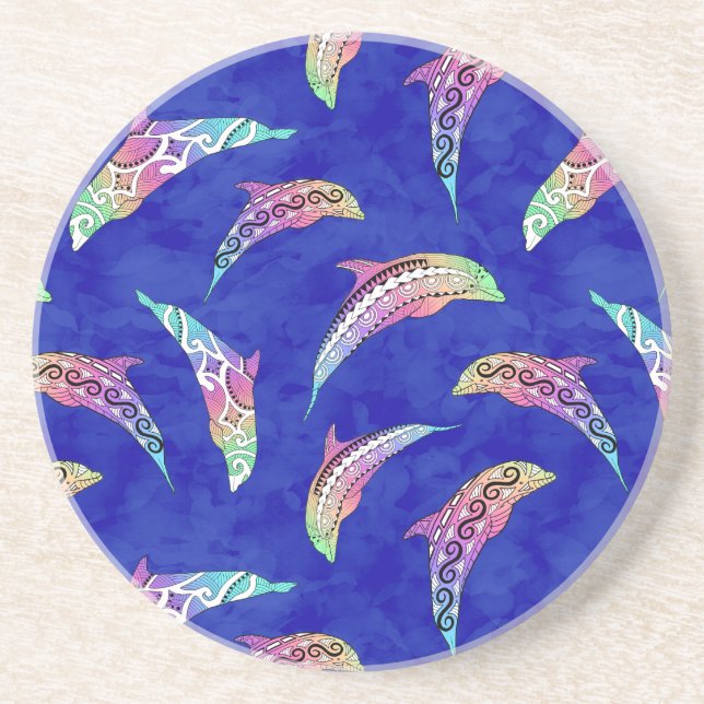 Porta-copos Tie Dye Marine Animal Dolphins Marlins (Frente)