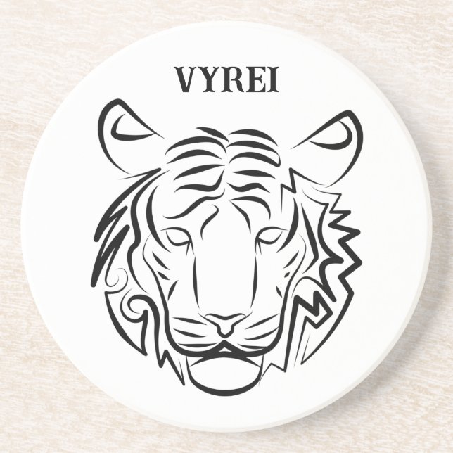 Porta-copos Tigre Tribal Negro e Branco (Frente)
