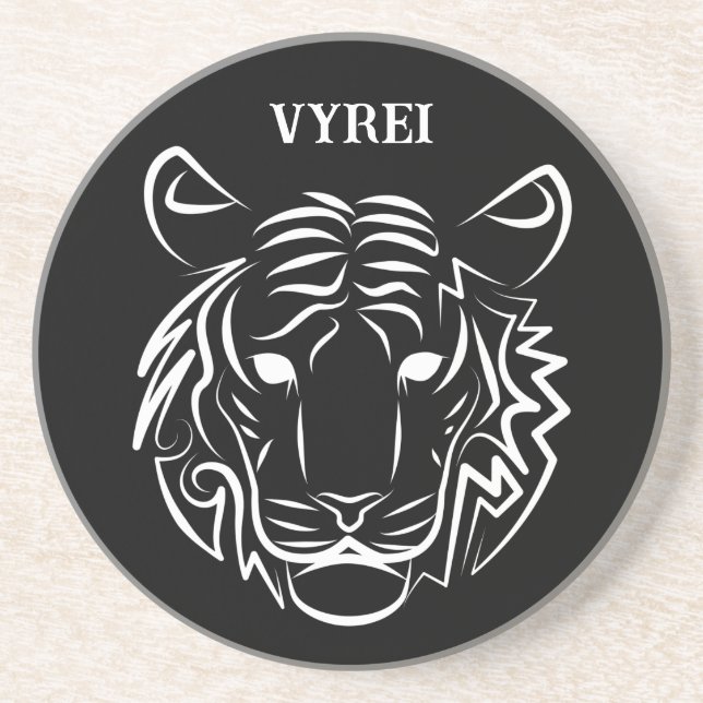 Porta-copos Tigre Tribal Preto e Branco (Frente)