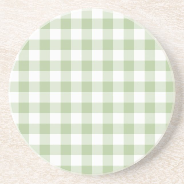 Porta-copos Tiny Sage e Gingham Branco (Frente)