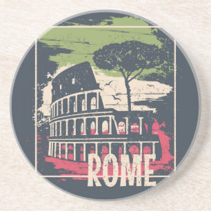 Porta-copos Tipografia de Roma: Poster da Torre Eiffel.