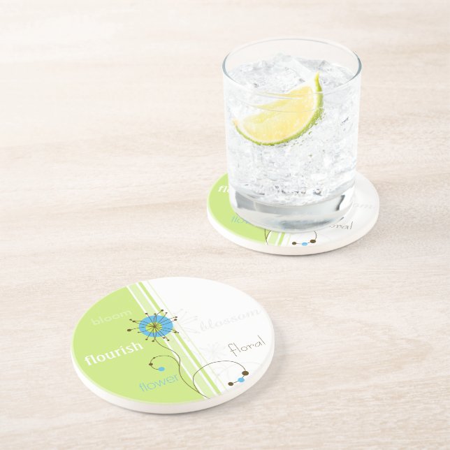 Porta-copos Tipografia Verde Flor Moderna Simples (Lateral)