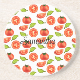 Porta-copos Tomates E Folhas De Orégãos