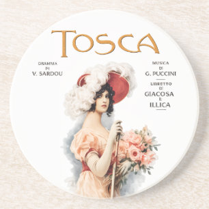 Porta-copos Tosca Ópera Vintage - Design de Cartaz de Ópera de