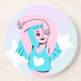 Porta-copos trans art on sandstone coaster