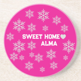 Porta-copos travesseiro de cristal de gelo rosa