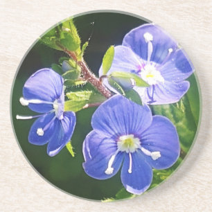 Porta-copos Três Flores Azuis