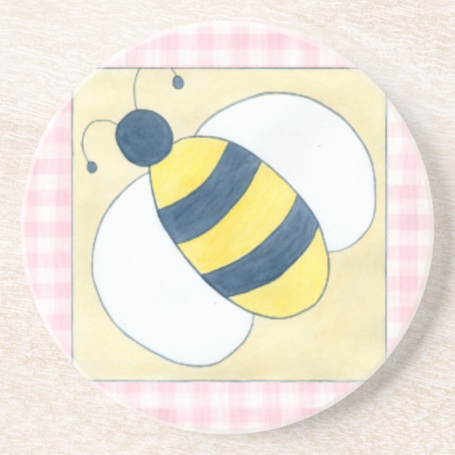 Porta-copos Trio de Abelhas com Flores (Frente)