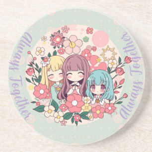 Porta-copos Trio Kawaii - Meninas de Animes Bonitas e Víblias 